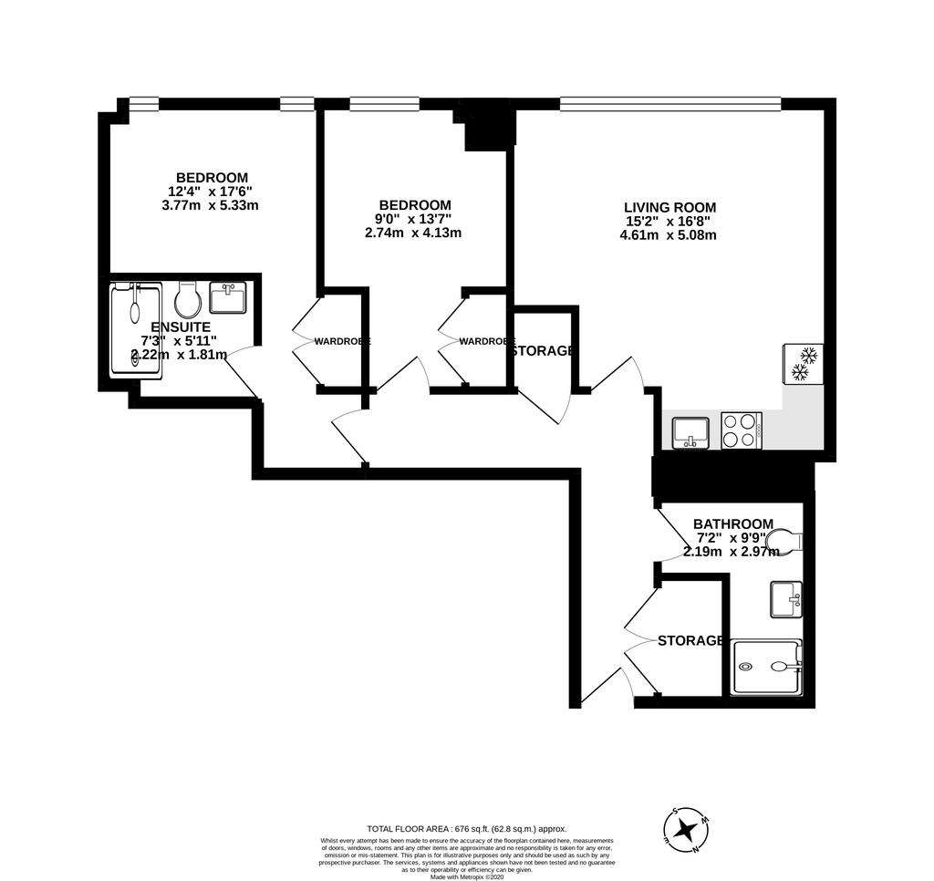 2 bedroom flat to rent - floorplan