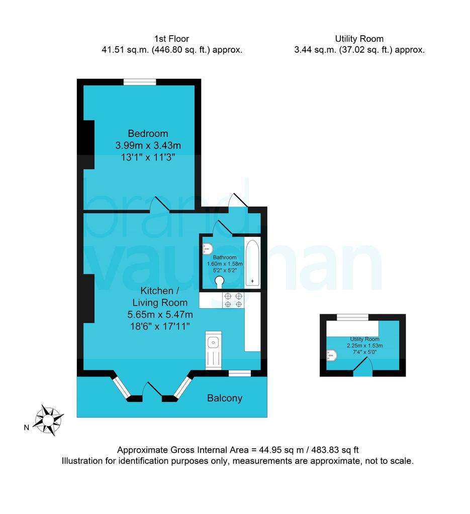 1 bedroom flat for sale - floorplan