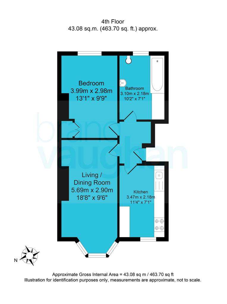 1 bedroom flat for sale - floorplan