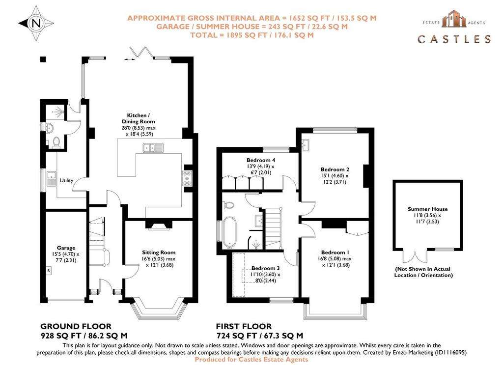 4 bedroom semi-detached house for sale - floorplan