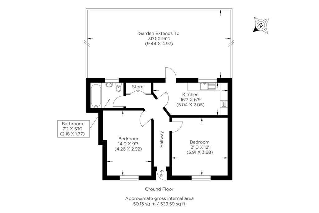 1 bedroom flat for sale - floorplan