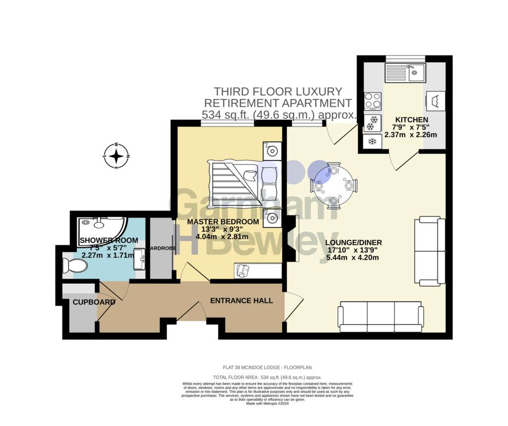 1 bedroom retirement property for sale - floorplan