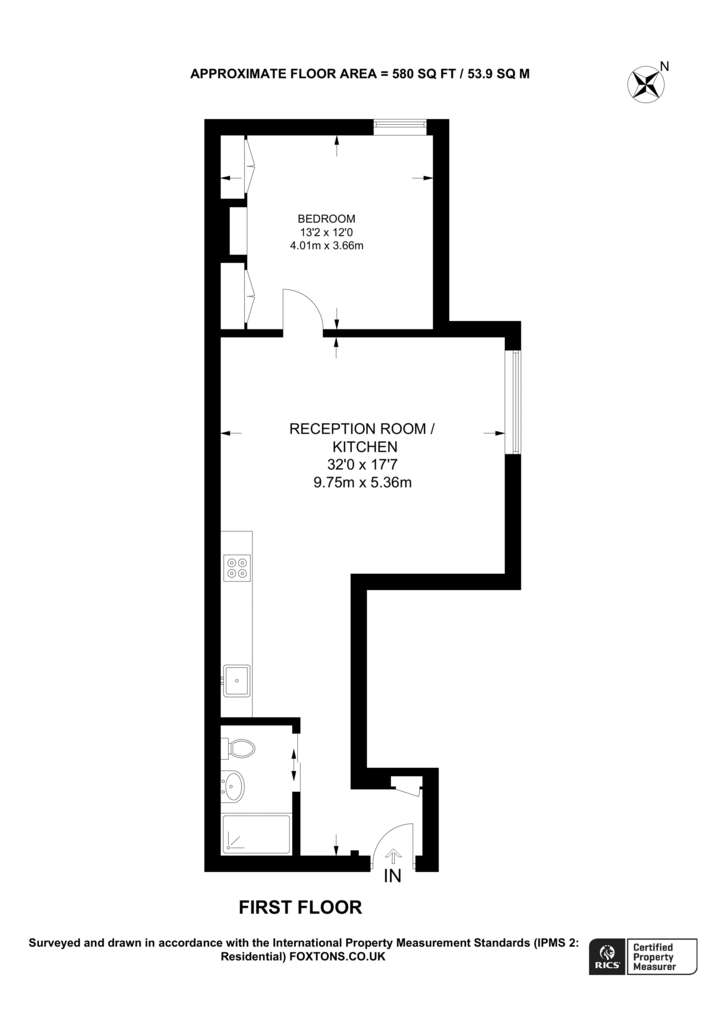 1 bedroom flat to rent - floorplan