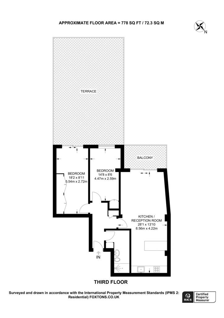 2 bedroom flat to rent - floorplan