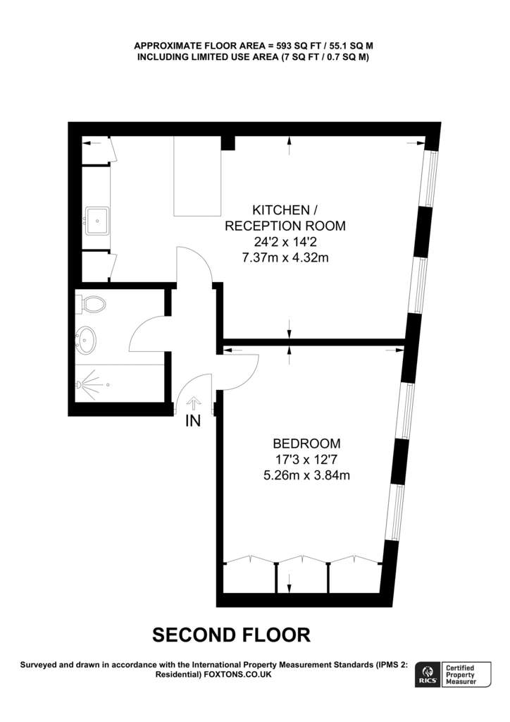 1 bedroom house to rent - floorplan