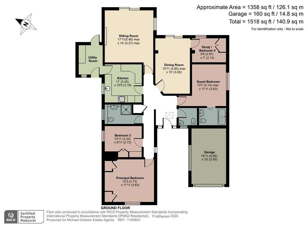 4 bedroom bungalow for sale - floorplan