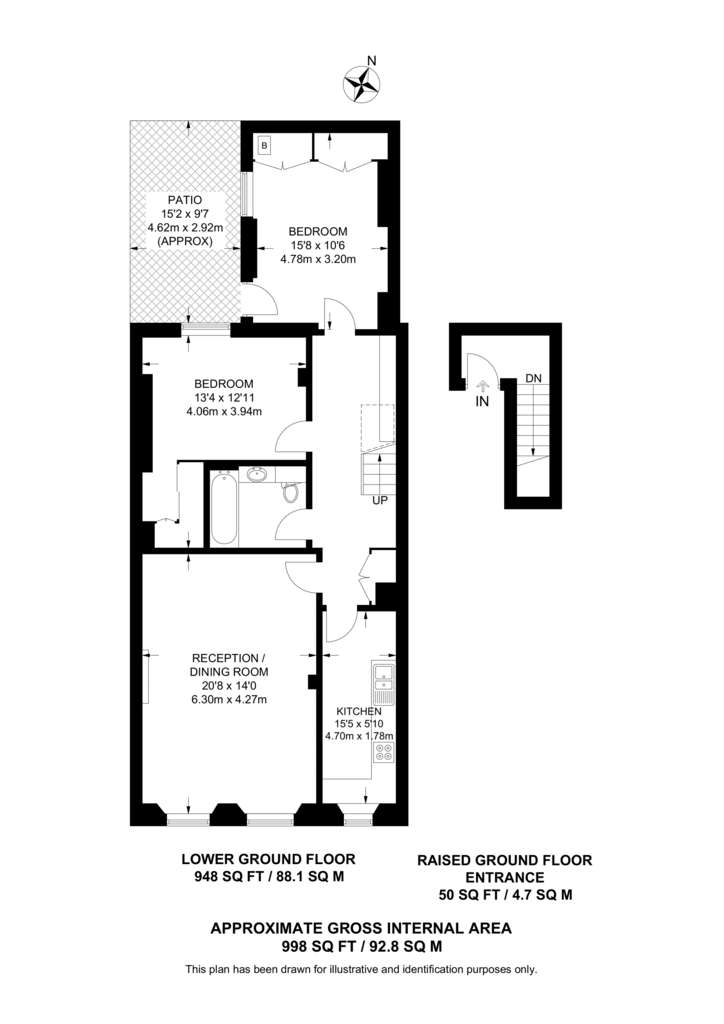 2 bedroom flat to rent - floorplan