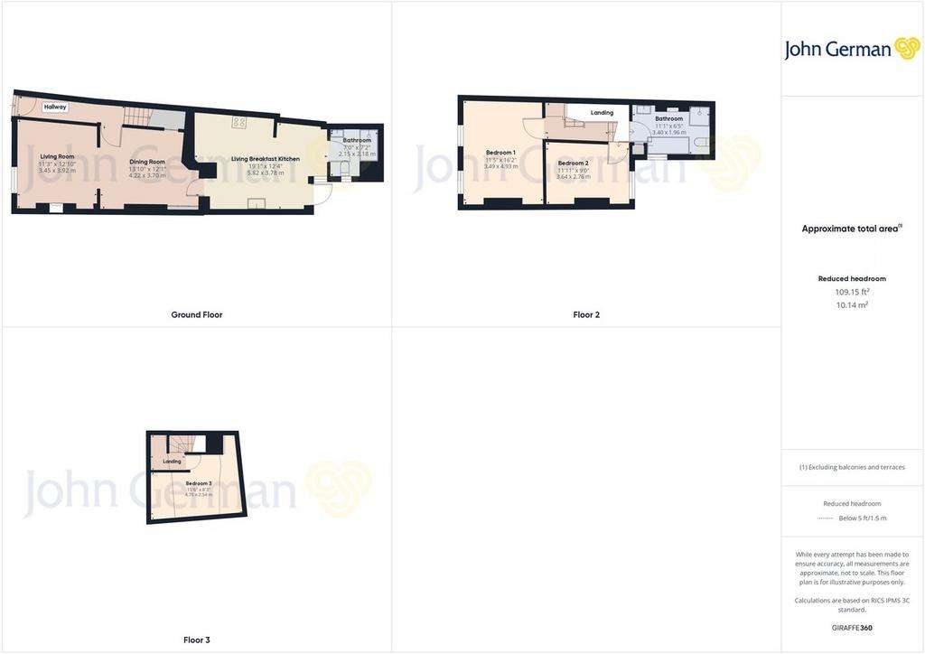 3 bedroom town house for sale - floorplan