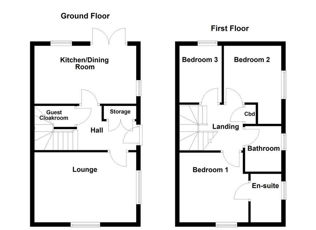 3 bedroom end of terrace house for sale - floorplan