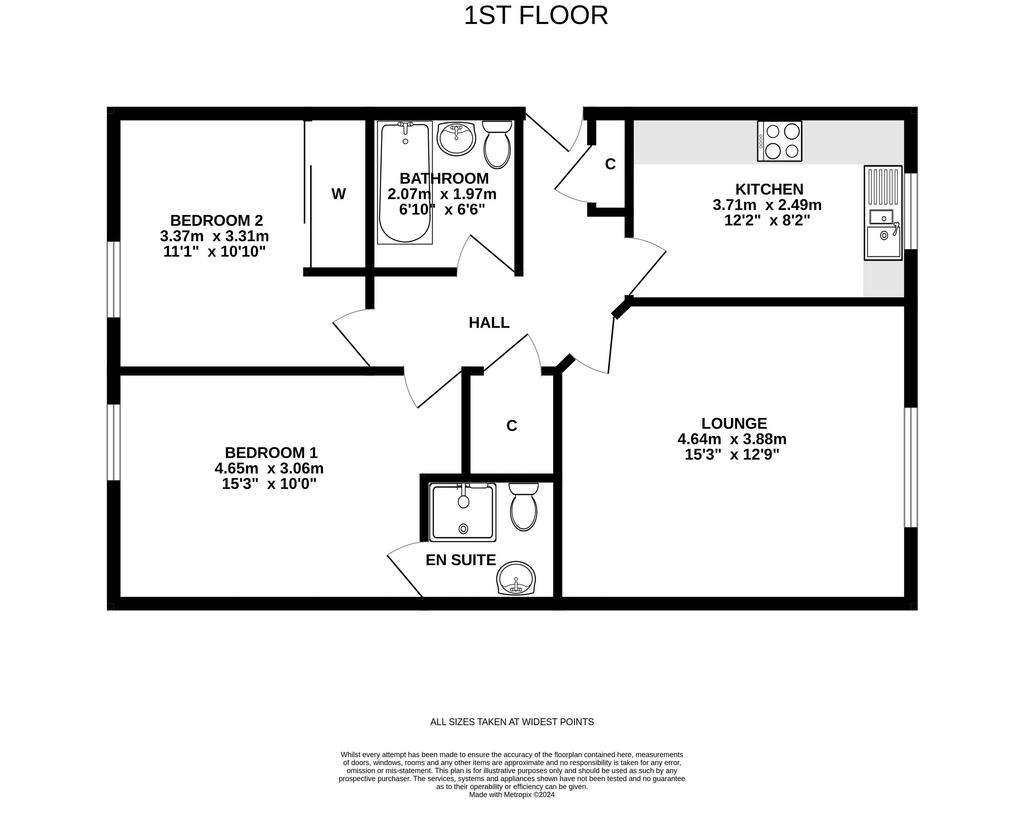 2 bedroom flat for sale - floorplan