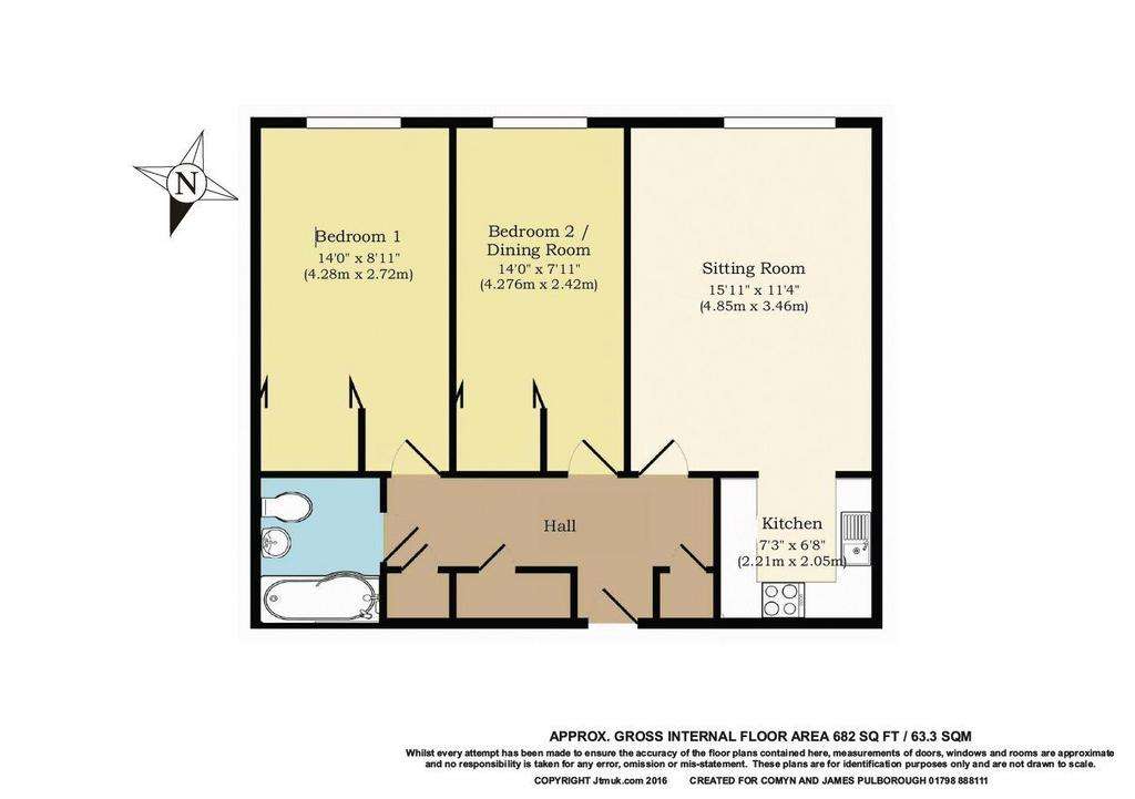 2 bedroom retirement property for sale - floorplan