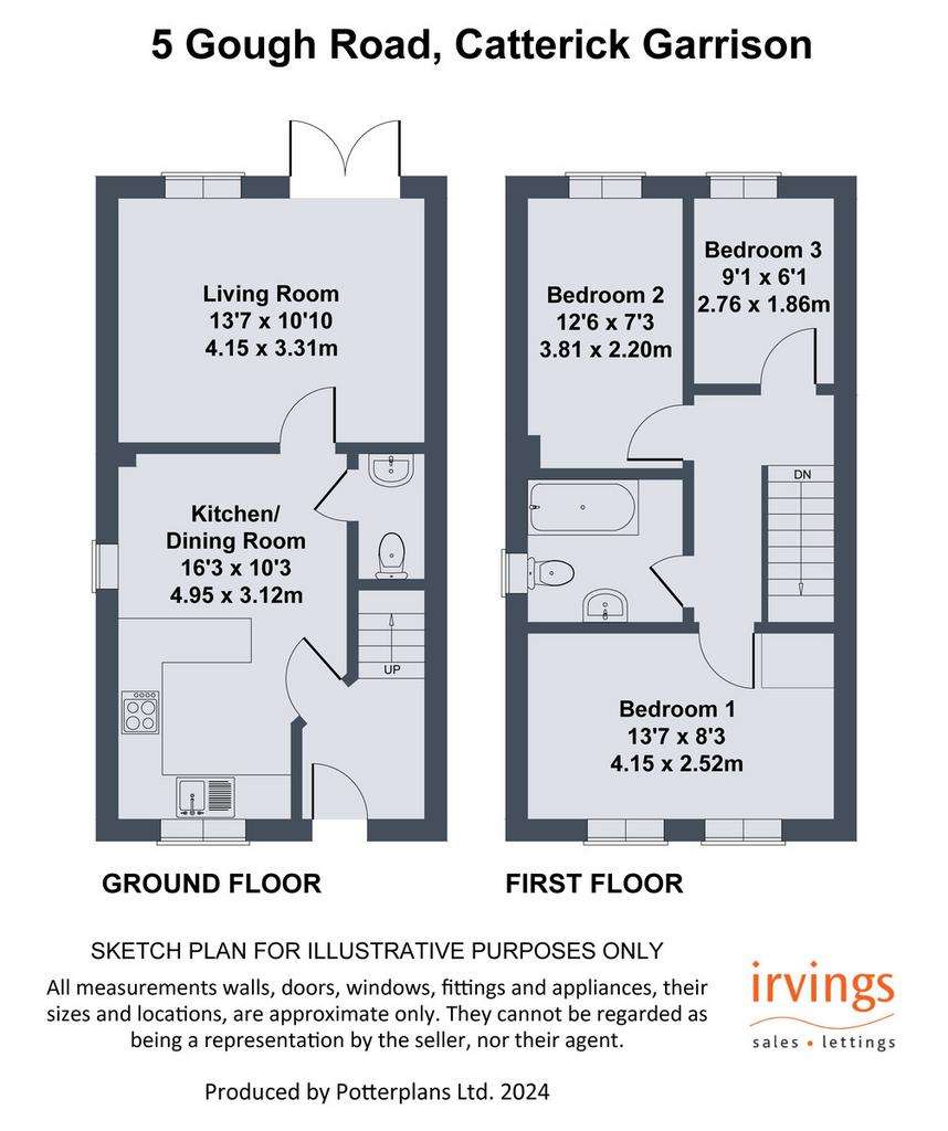 3 bedroom semi-detached house for sale - floorplan