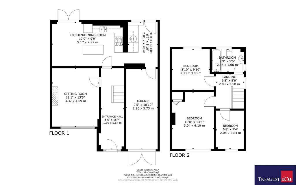 3 bedroom semi-detached house for sale - floorplan