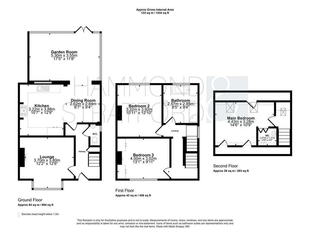 3 bedroom semi-detached house for sale - floorplan