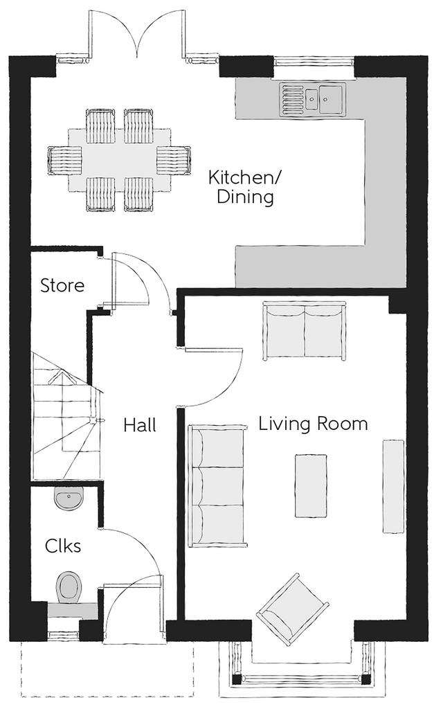 3 bedroom semi-detached house for sale - floorplan