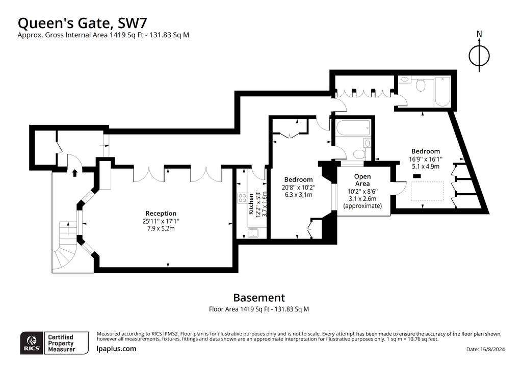 2 bedroom flat to rent - floorplan