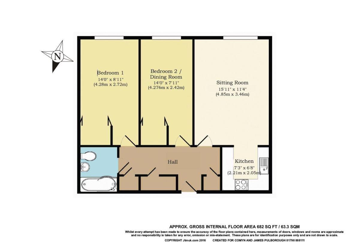 2 bedroom flat for sale - floorplan