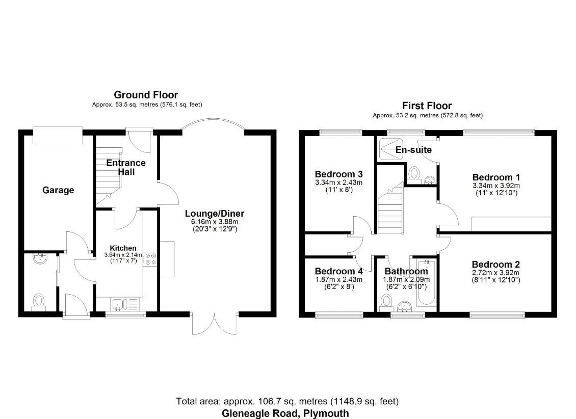 4 bedroom semi-detached house for sale - floorplan