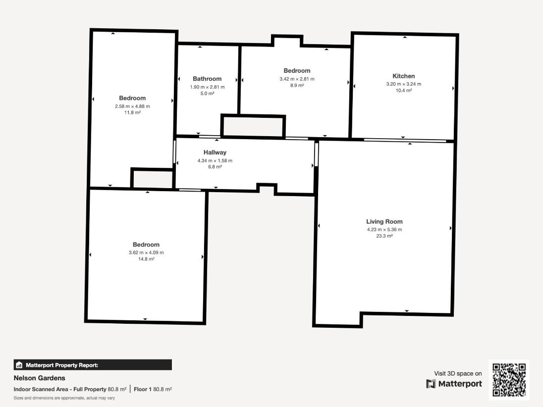 3 bedroom flat for sale - floorplan