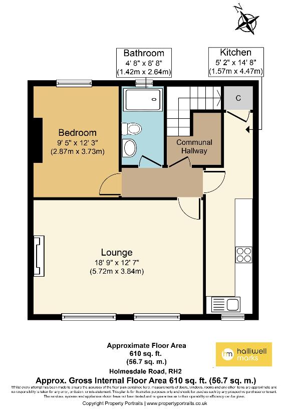 1 bedroom flat for sale - floorplan