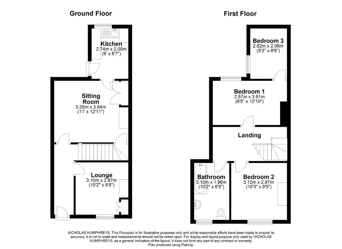 3 bedroom terraced house for sale - floorplan