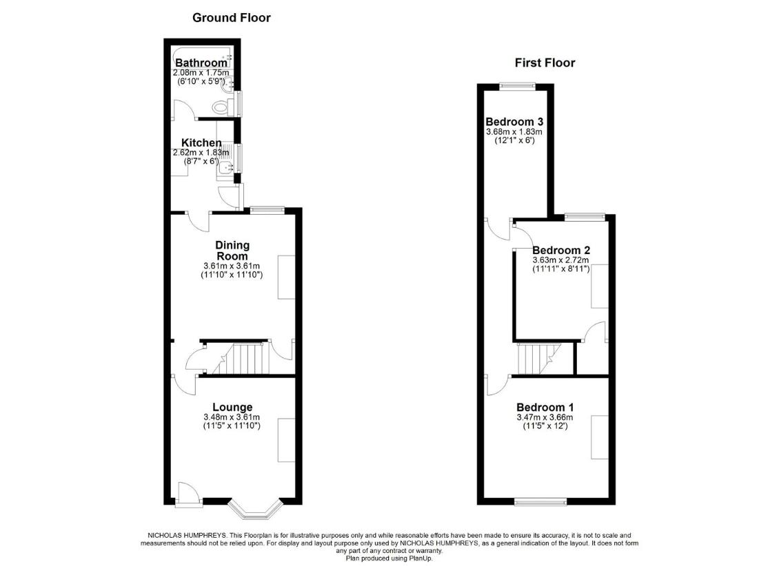 3 bedroom terraced house for sale - floorplan