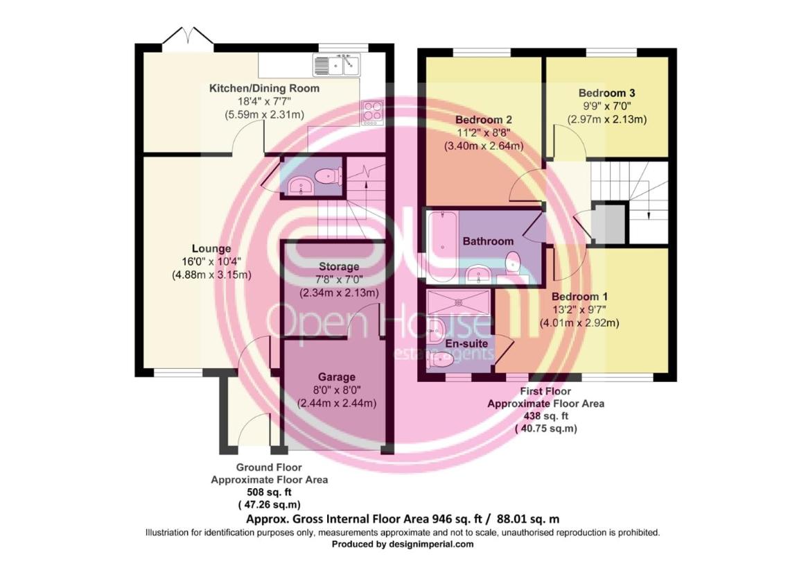 3 bedroom detached house for sale - floorplan