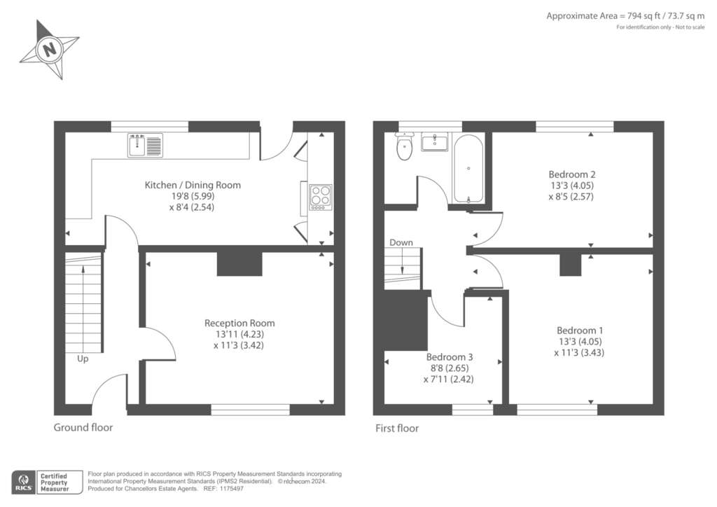 3 bedroom semi-detached house for sale - floorplan