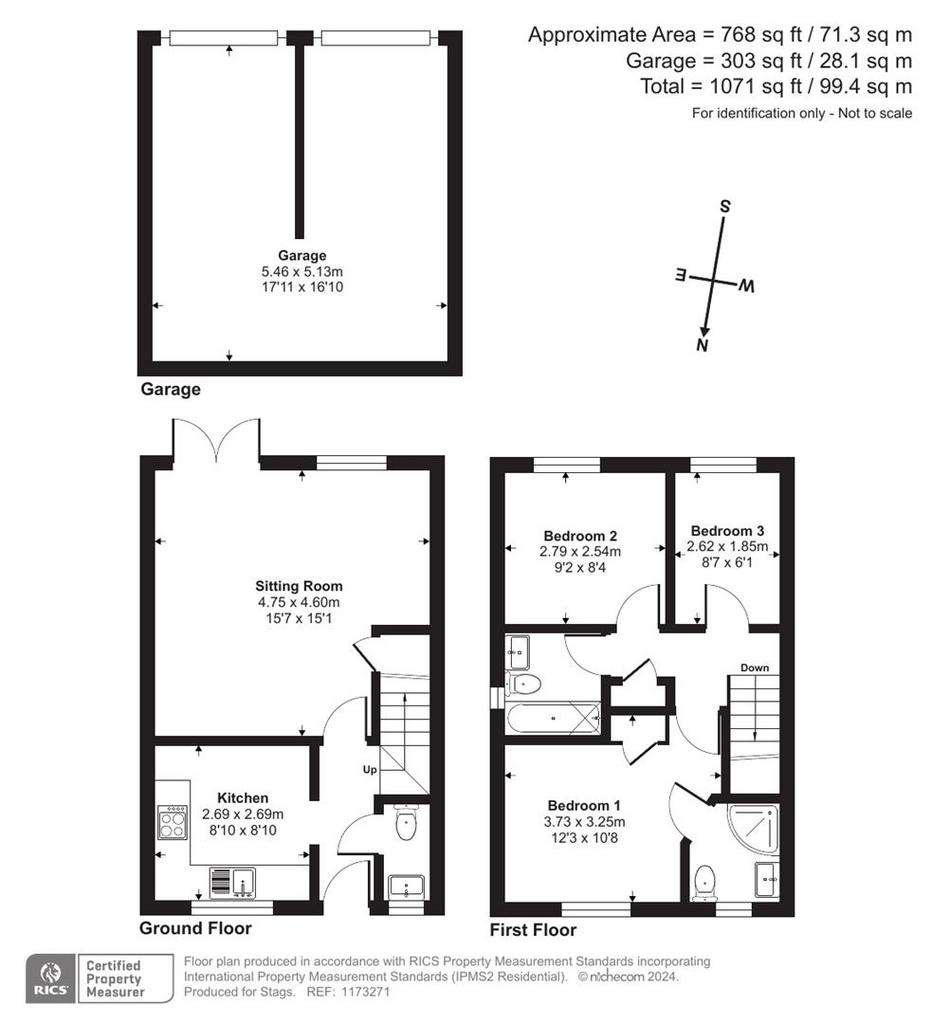 3 bedroom semi-detached house for sale - floorplan