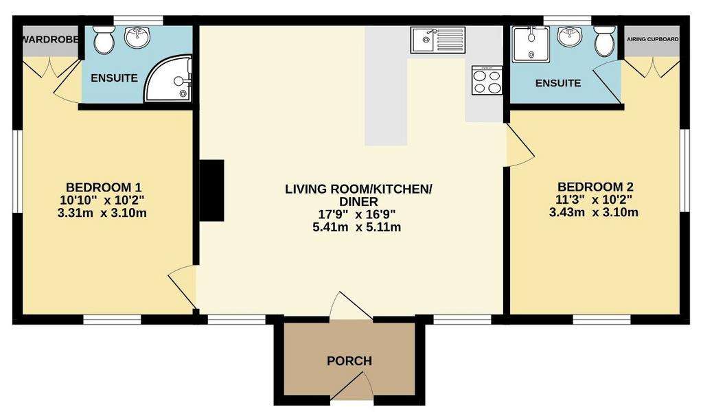 2 bedroom bungalow for sale - floorplan