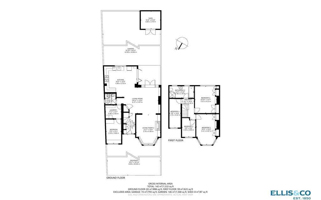 5 bedroom semi-detached house to rent - floorplan