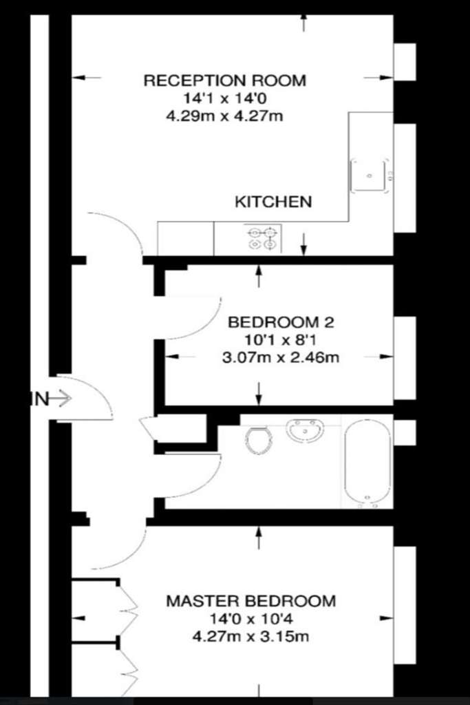 2 bedroom flat to rent - floorplan