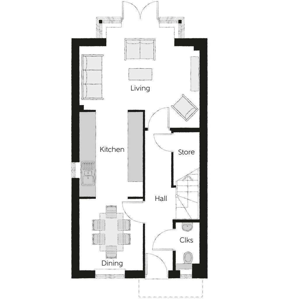 3 bedroom semi-detached house for sale - floorplan