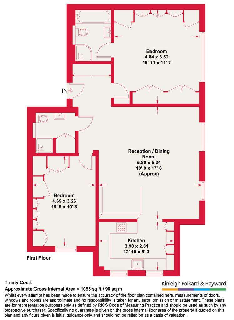 2 bedroom flat to rent - floorplan