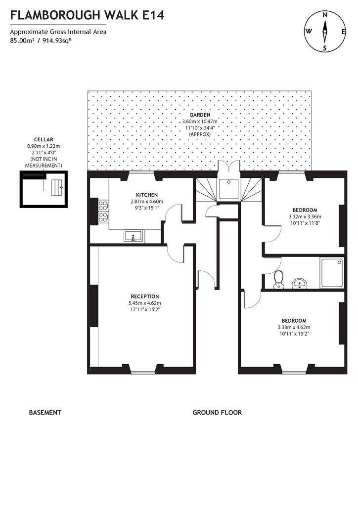 2 bedroom flat to rent - floorplan