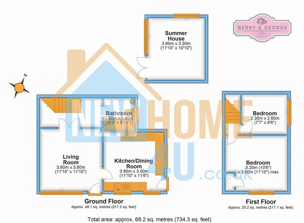 2 bedroom cottage for sale - floorplan