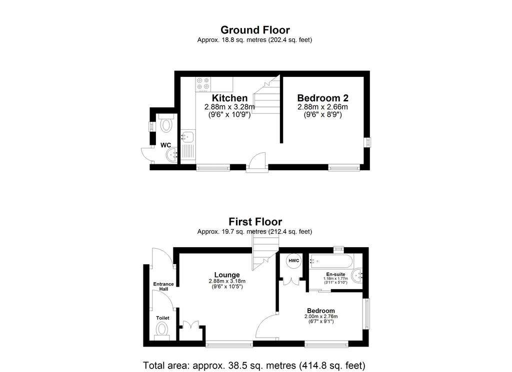 2 bedroom detached house for sale - floorplan