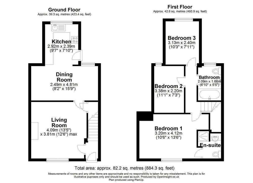 3 bedroom terraced house for sale - floorplan