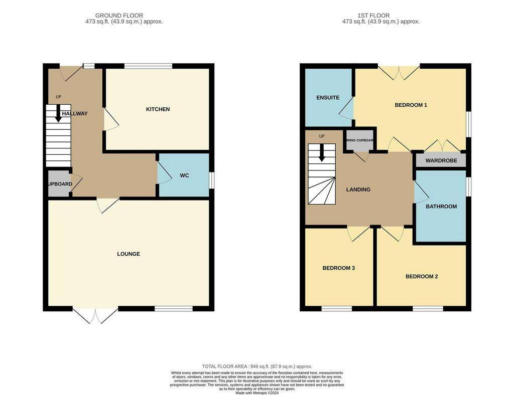 3 bedroom end of terrace house for sale - floorplan