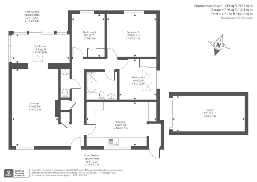 3 bedroom detached bungalow for sale - floorplan