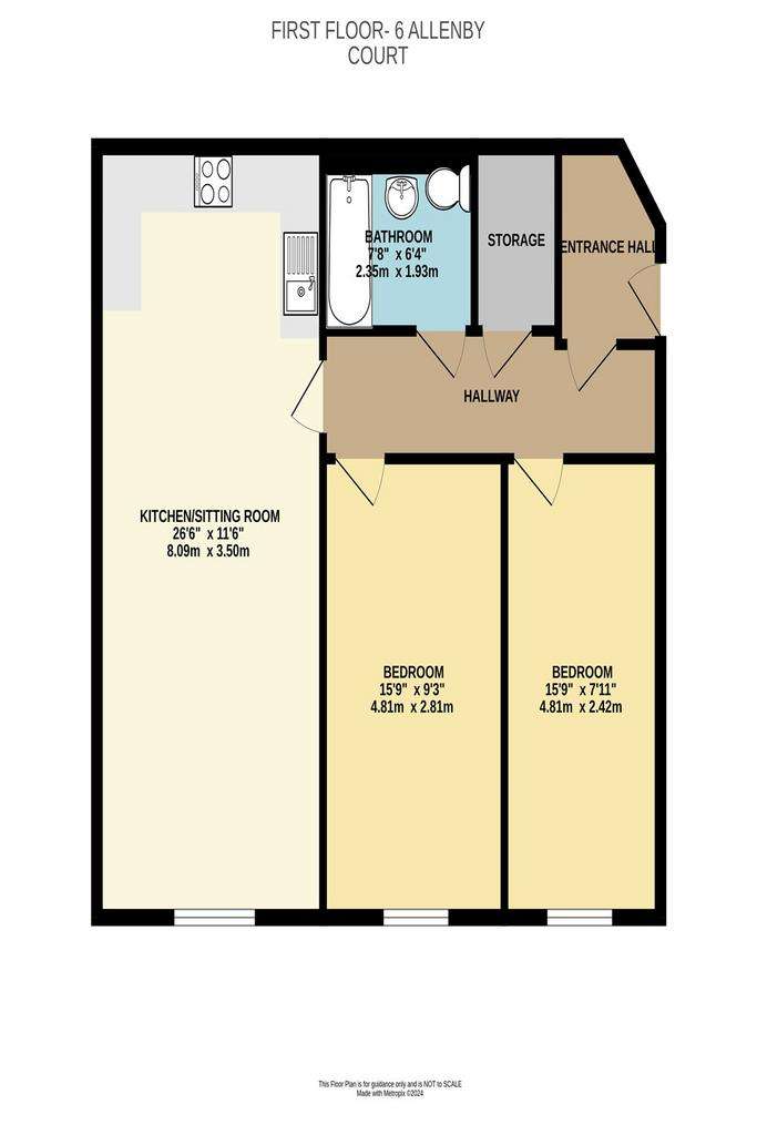 2 bedroom flat to rent - floorplan