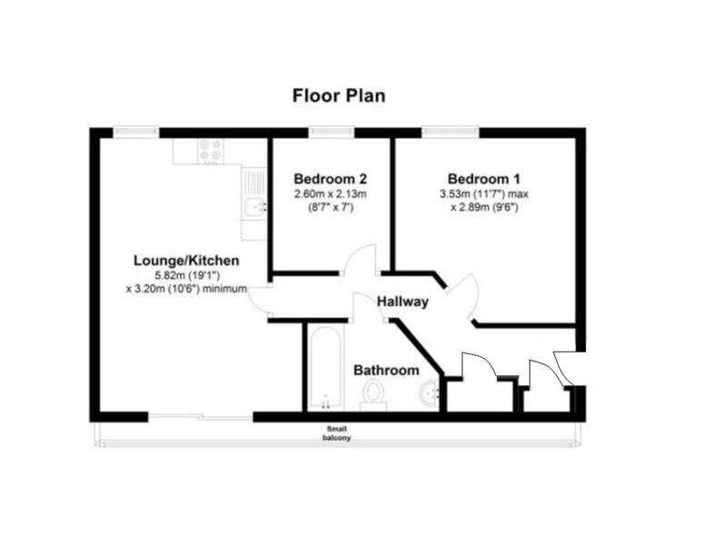 2 bedroom flat for sale - floorplan