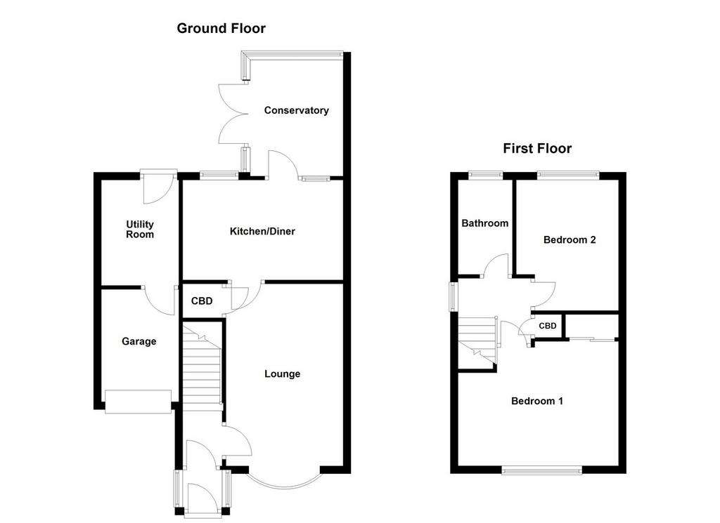 2 bedroom semi-detached house for sale - floorplan