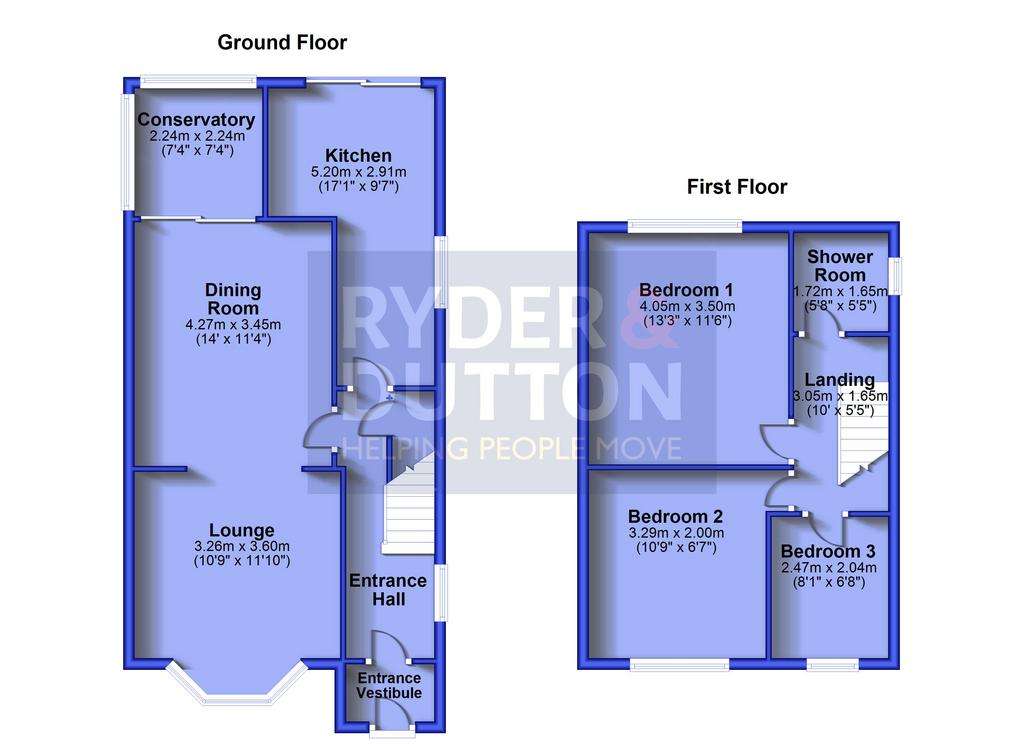 3 bedroom semi-detached house for sale - floorplan