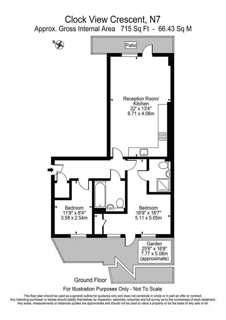 2 bedroom flat to rent - floorplan