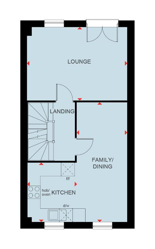 2 bedroom end of terrace house for sale - floorplan