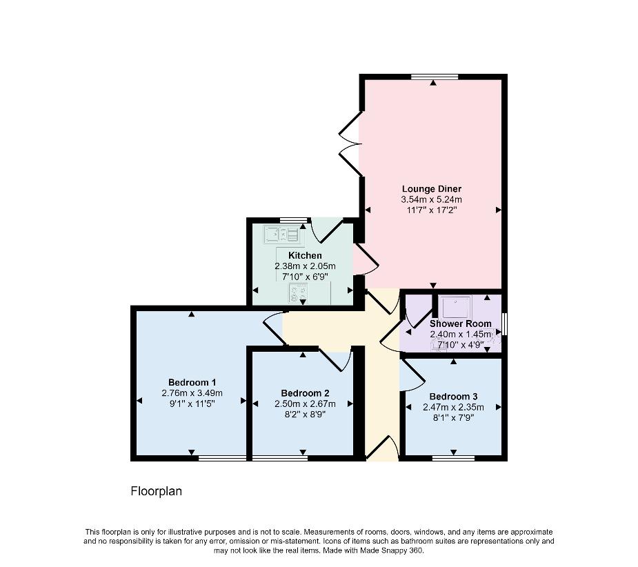 3 bedroom bungalow for sale - floorplan