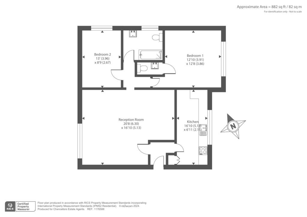 2 bedroom flat for sale - floorplan