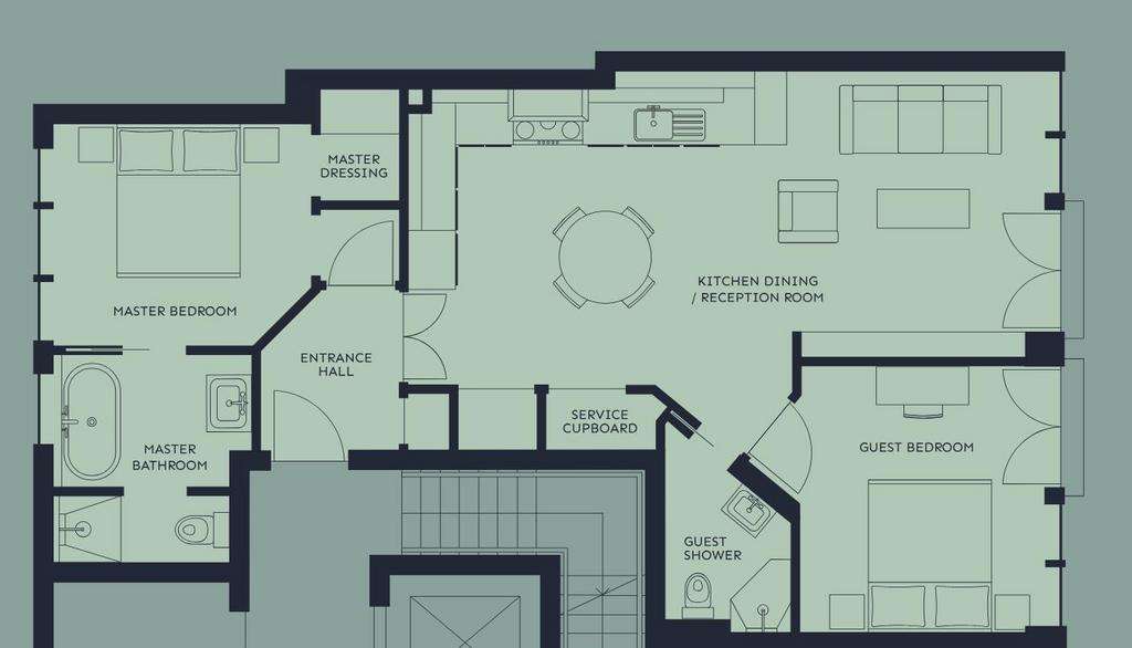 2 bedroom flat to rent - floorplan