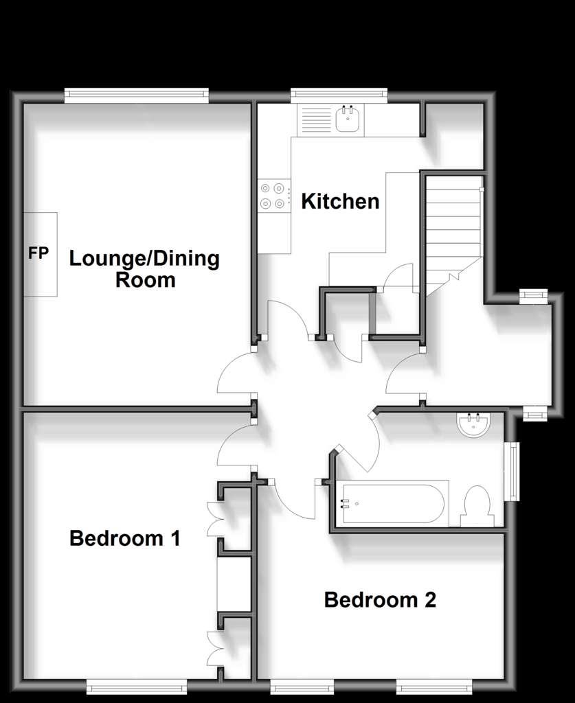 2 bedroom maisonette for sale - floorplan